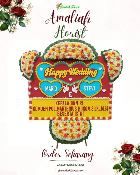 Papan Bunga Pernikahan Padang Cermin